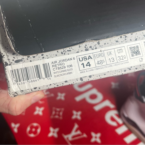 SOLD!! gently used Jordan 6 retro carmine size 14 - Picture 4 of 10